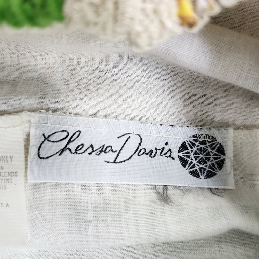 Vintage 70s Chessa Davis Skirt Women S Green Quilted Patchwork Velvet Lace‎ Maxi - Picture 8 of 12